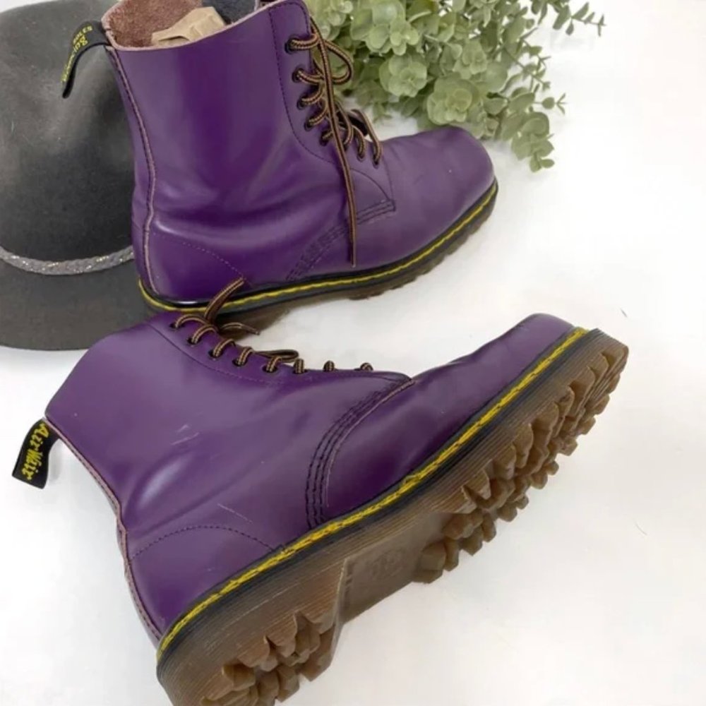* Rare Color * Purple 1460 Bex Squared-Toe Dr. Martens 8-eye Boots - Picture 4 of 7